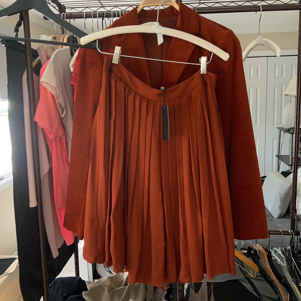 Rust pleated midi skirt by Talbots size 8